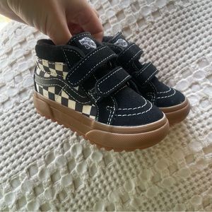 Checkered hi top toddler vans